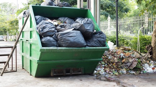 Waste collection trucks operating in North London